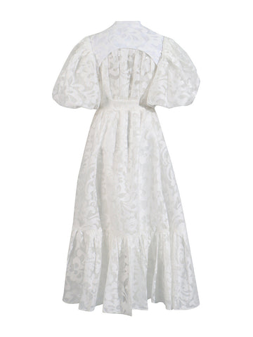 Vintage Elegant Dress 2025 Summer New Single-Rebutted Embroidered Printed Dress With Short Sleeve Dress Woman